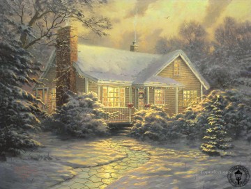 Navidad Painting - Cabaña de Navidad TK